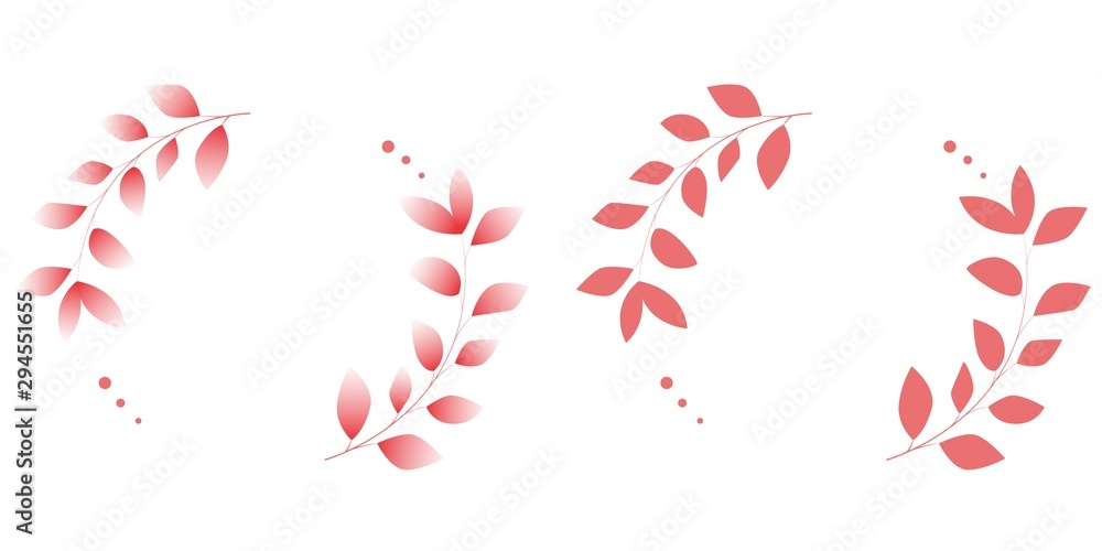 Red wreath of leaves. Red wreath of leaves.