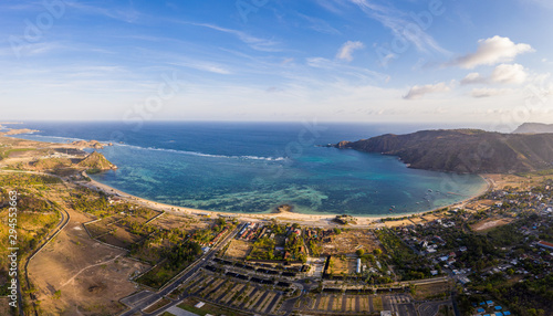 Valokuva Aerial view of the Kuta beach in south Lombok in Indonesia