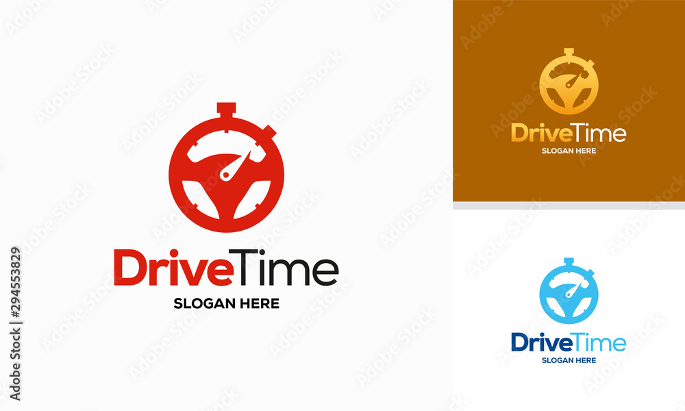 Drive Time logo designs concept vector, Speed Driver logo template