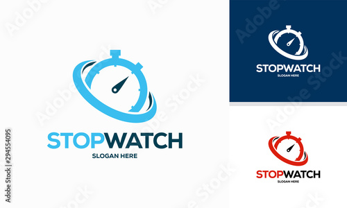 Simple Modern Stopwatch logo designs template vector