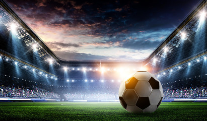 Full night football arena in lights
