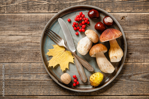 Autumn holiday concept. Thanksgiving setting table