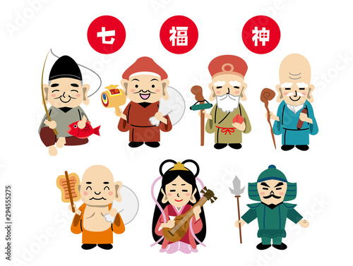 Wallpaper Mural 七福神　イラスト Torontodigital.ca