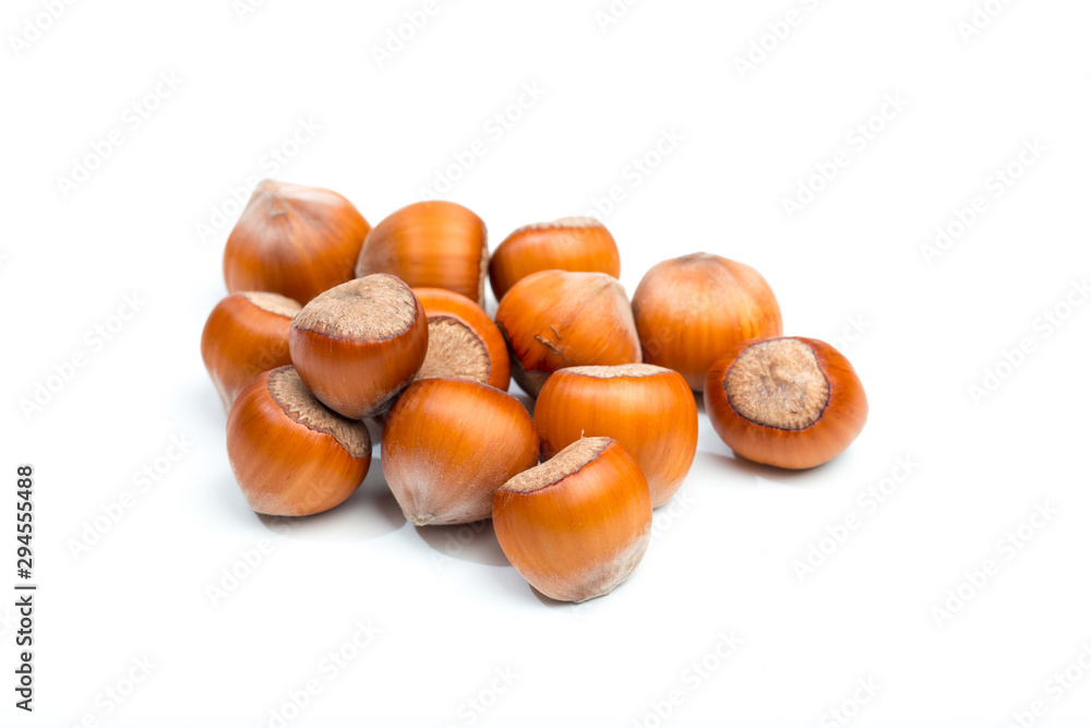 Hazelnuts isolated on white background - Image Hazelnuts isolated on white background - Image