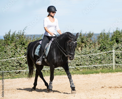 riding girl and horse