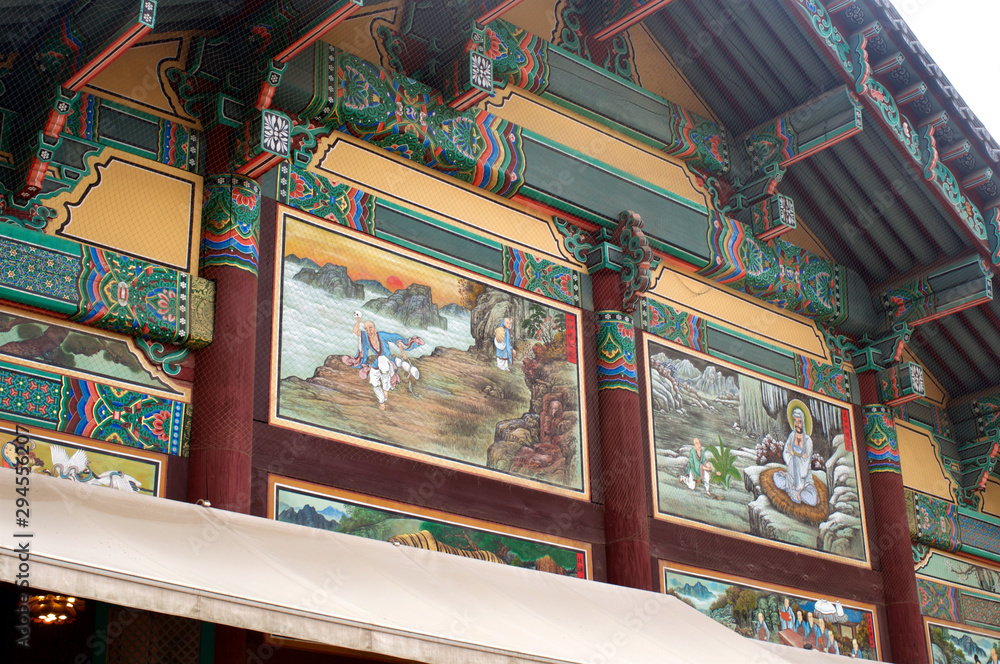 Buddhist temple on mountain in Seoul