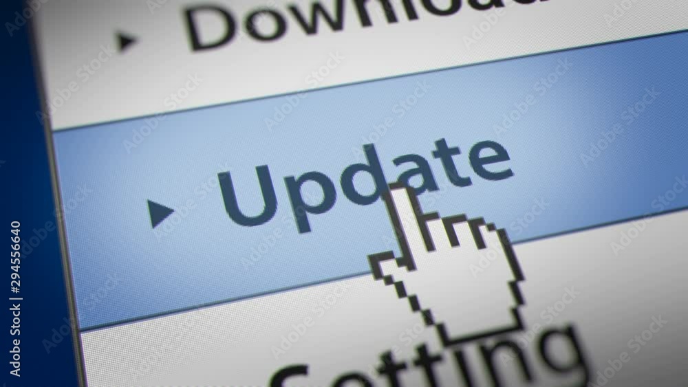 Mouse Cursor Checking Update Tab on Monitor Screen Mouse Cursor Checking Update Tab on Monitor Screen