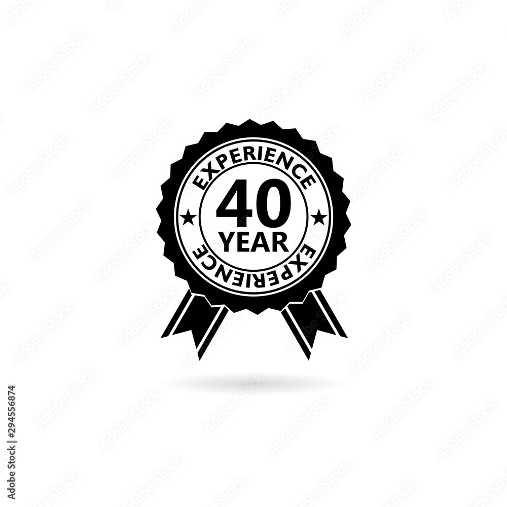 40 years experience web icon illustration isolated on white background 40 years experience web icon illustration isolated on white background