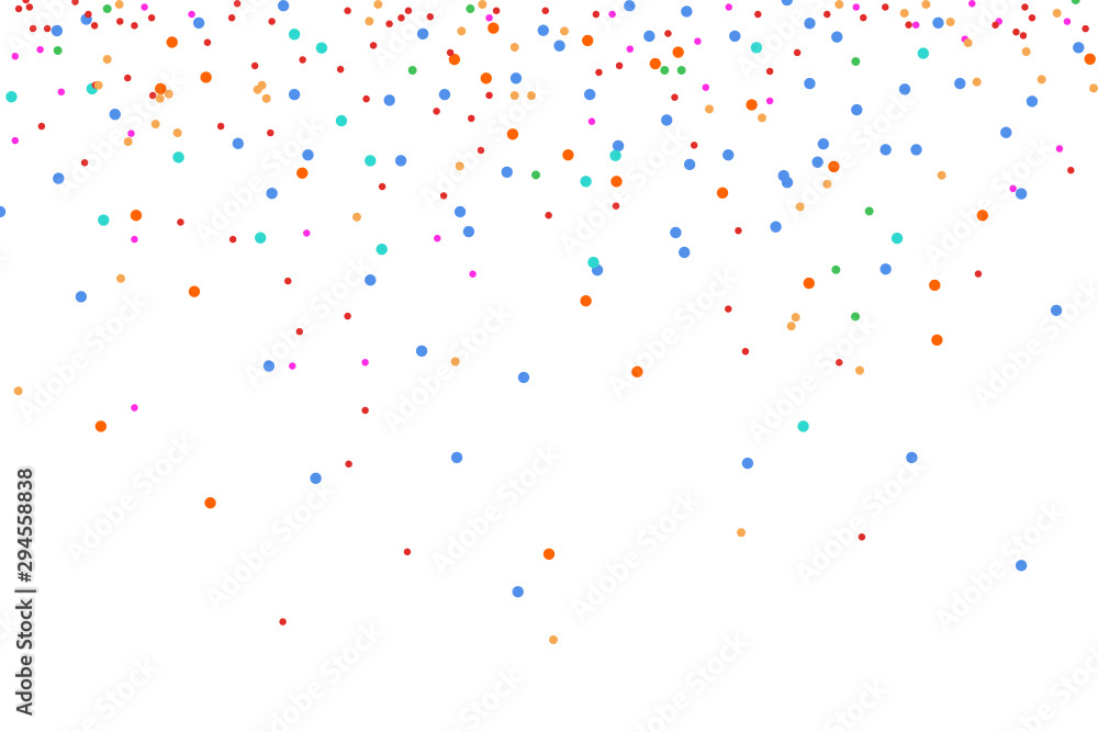 Colorful bright confetti isolated on white background.