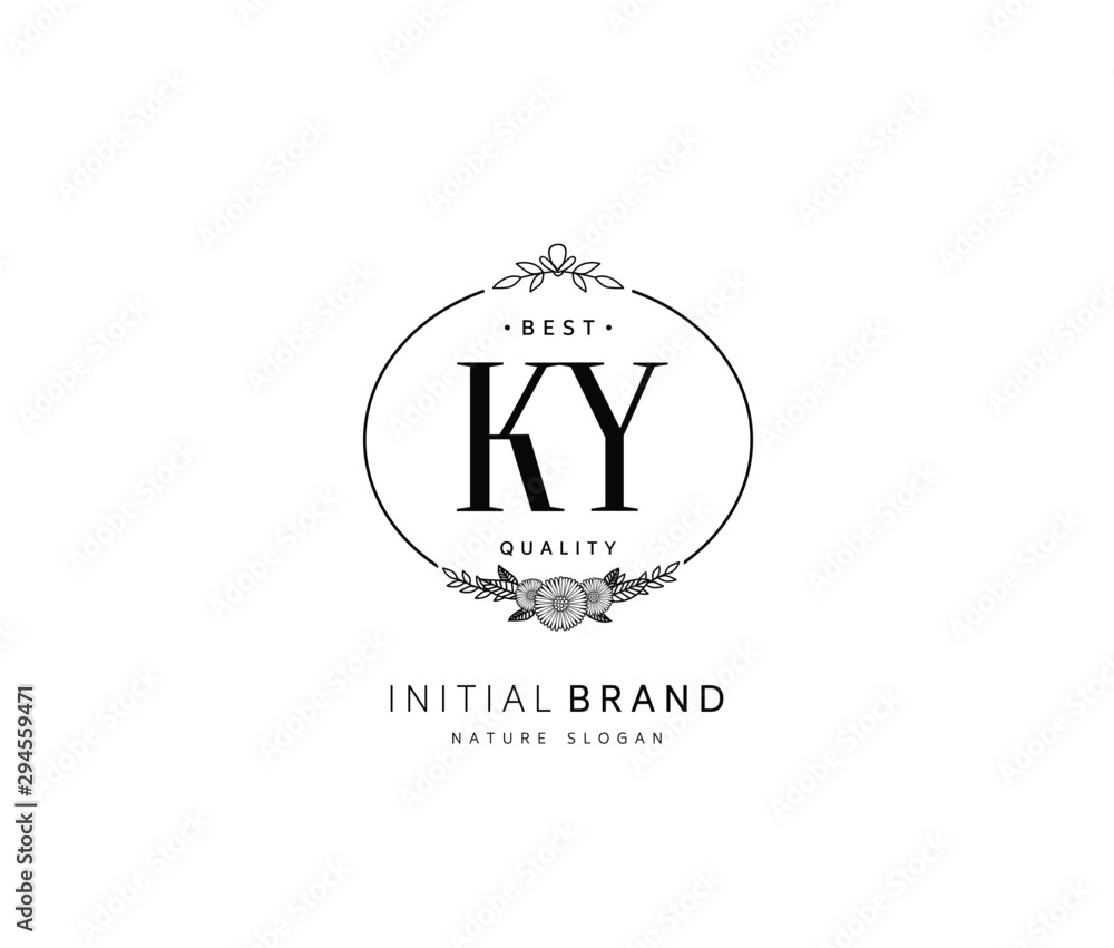 K Y KY Beauty vector initial logo, handwriting logo of initial signature, wedding, fashion, jewerly, boutique, floral and botanical with creative template for any company or business. K Y KY Beauty vector initial logo, handwriting logo of initial signature, wedding, fashion, jewerly, boutique, floral and botanical with creative template for any company or business.