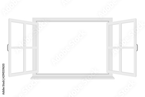 Open window isolated on white background