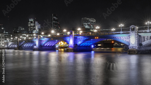 southwark bridge london river night