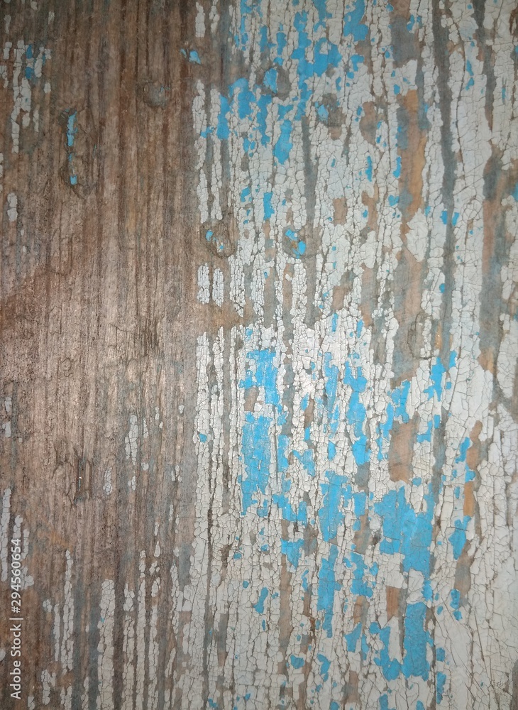 Old Board with traces of old blue paint Old Board with traces of old blue paint