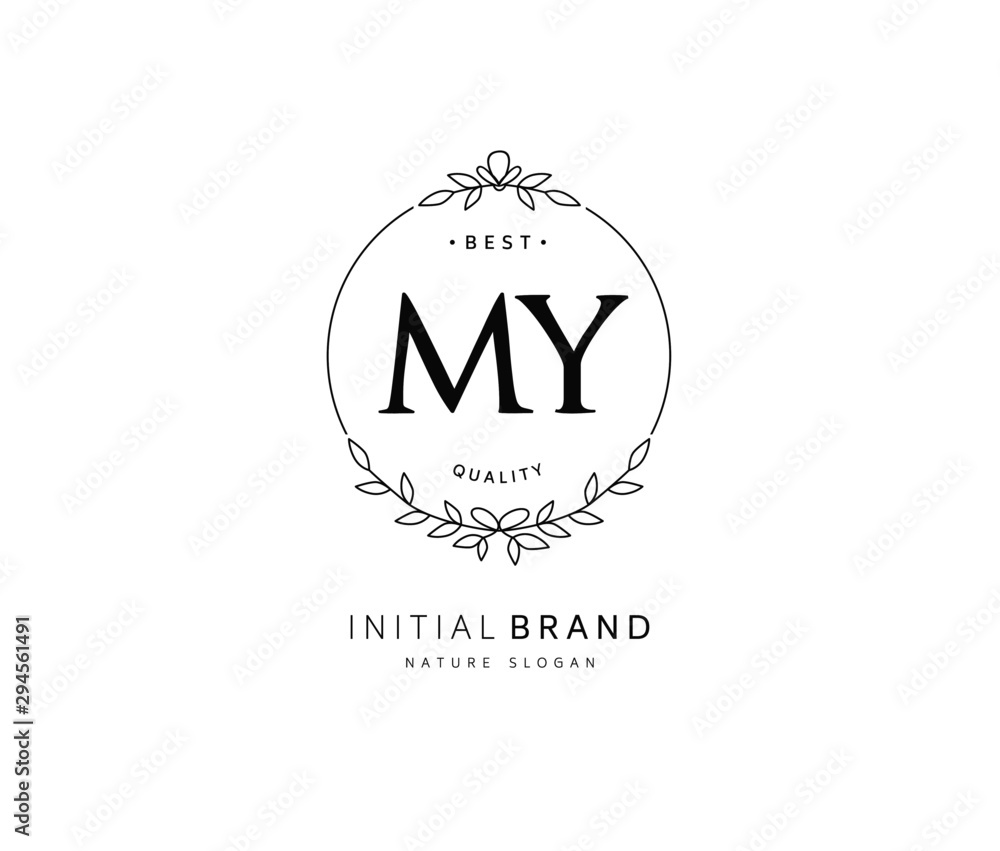 M Y MY Beauty vector initial logo, handwriting logo of initial signature, wedding, fashion, jewerly, boutique, floral and botanical with creative template for any company or business. M Y MY Beauty vector initial logo, handwriting logo of initial signature, wedding, fashion, jewerly, boutique, floral and botanical with creative template for any company or business.