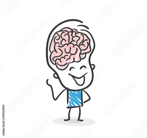 Stickman Blue: Brain, Intelligence. (Nr. 121)