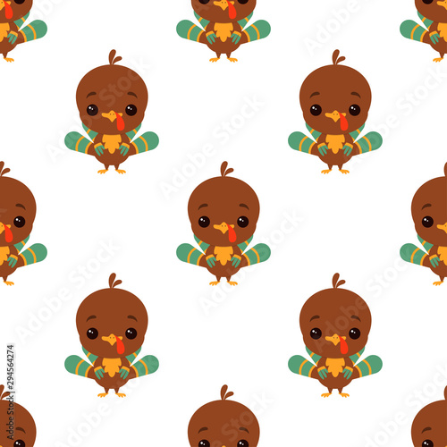 cartoon funny turkey pattern