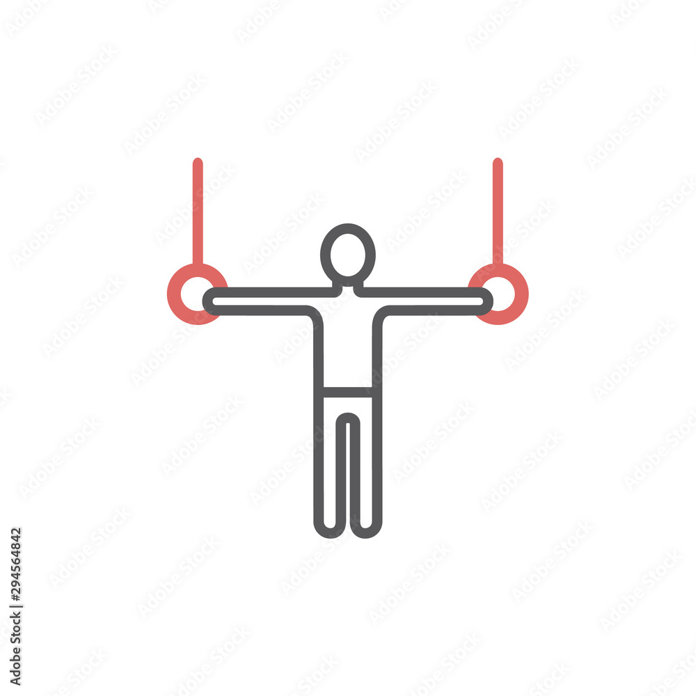 Gymnastic rings line icon, Vector signs for web graphics. Gymnastic rings line icon, Vector signs for web graphics.