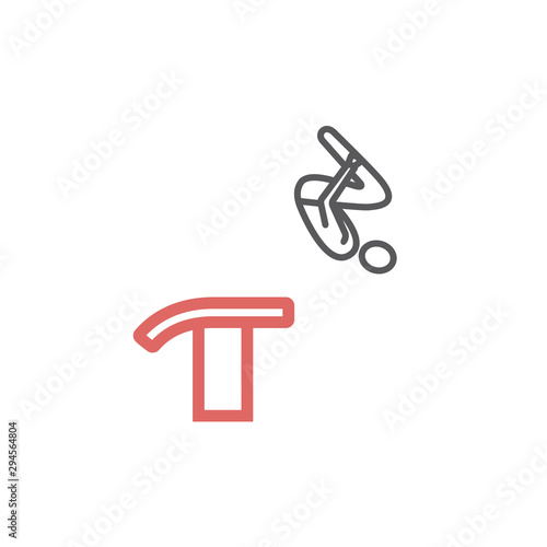 Artistic Gymnastics Vault Athletes Sportsman Games line icon