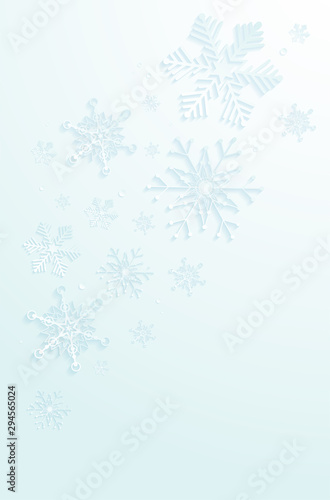 Decent winter background with abstract snowflakes