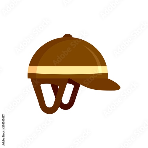 Horseback riding helmet icon. Flat illustration of horseback riding helmet vector icon for web design