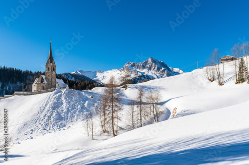 San Lorenzo church in Sauris di Sopra. Dream winter