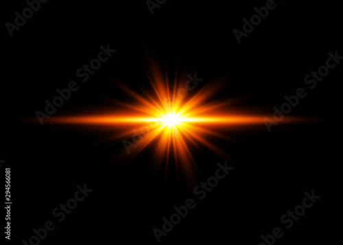 Glowing lights and stars. Isolated on transparent background. Set of light explodes. Sparkling magical dust particles. Bright star, sparkles Transparent shining sun, flash Vector Light effect