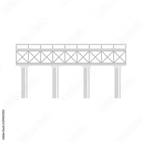 Railroad bridge icon. Flat illustration of railroad bridge vector icon for web design