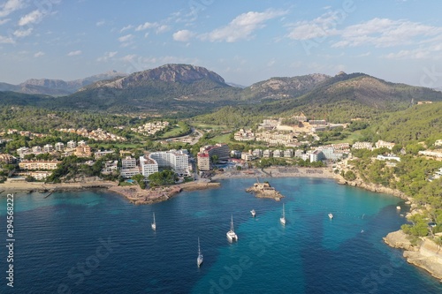 Wonderful aerial photography of Camp de Mar, Mallorca island, luxury places.
