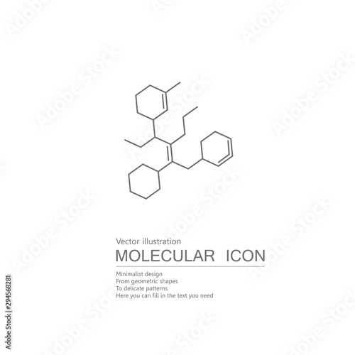 Vector drawn molecular structure. Isolated on white background.