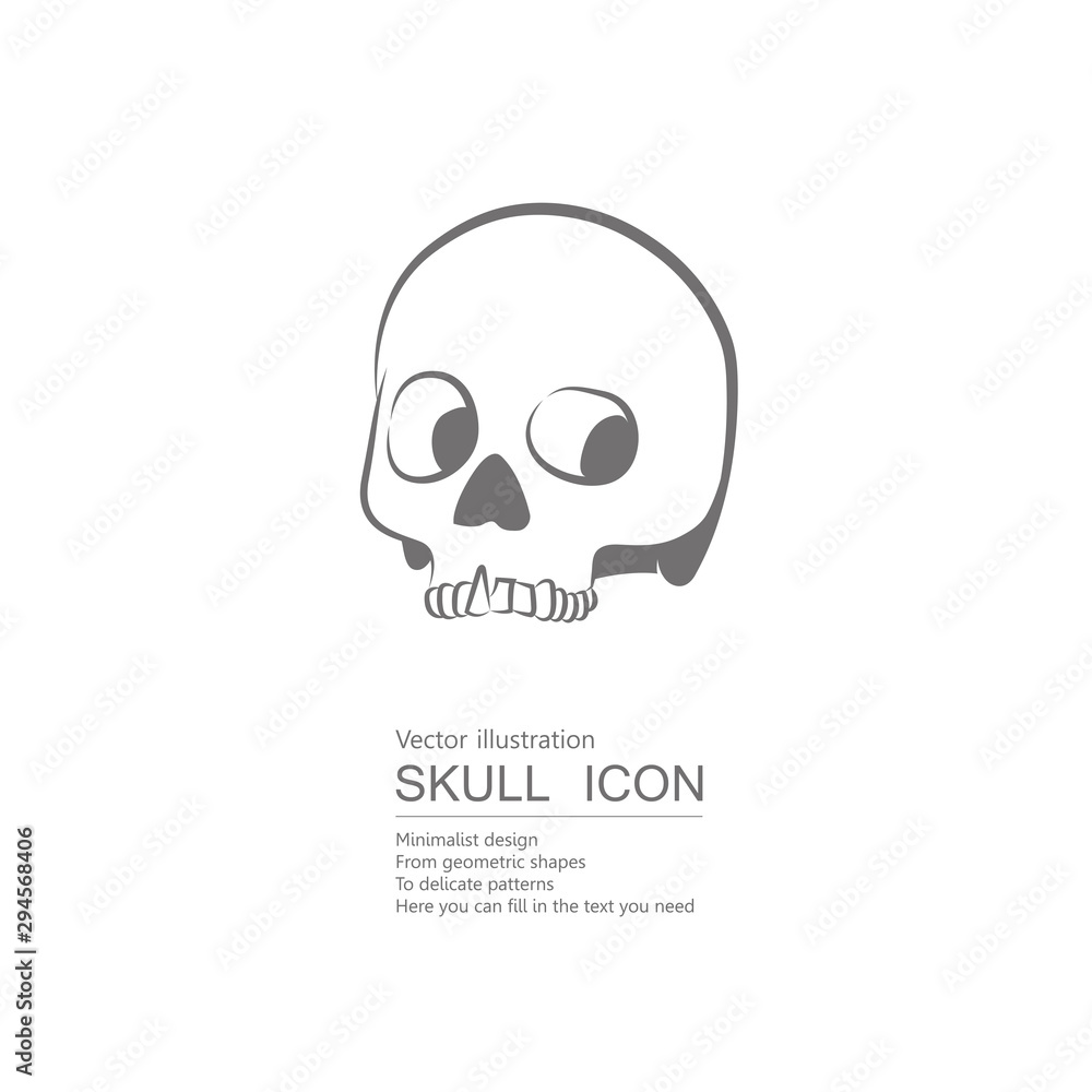 Vector drawn skull. Isolated on white background. Vector drawn skull. Isolated on white background.
