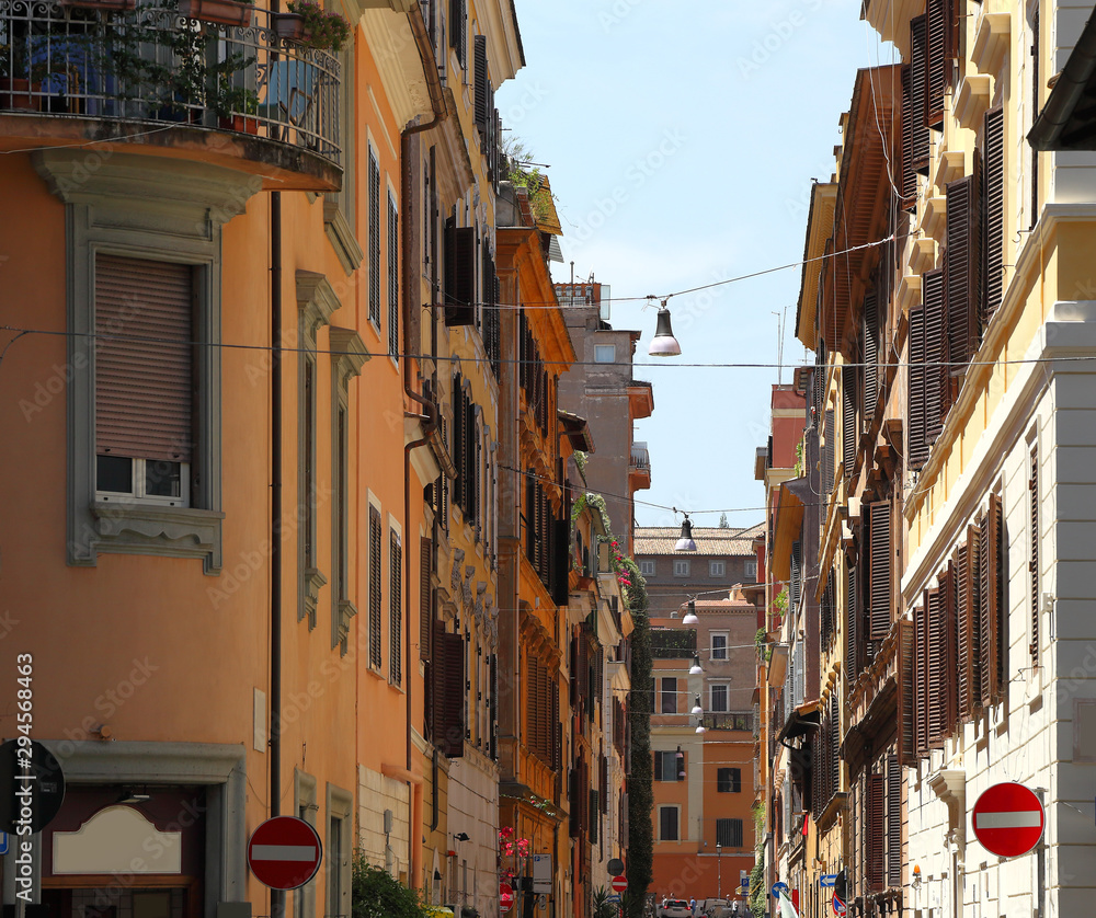 A beautiful street in Rome on a sunny summer's day.