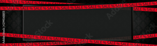 Long Banner Red Sale Ribbons Frame Ornaments