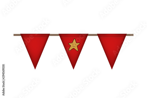 Christmas and new year flag garland.