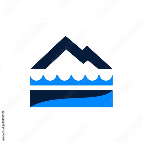 Mountain Lake Abstract Creative Icon Modern Logo Design Template Element Vector