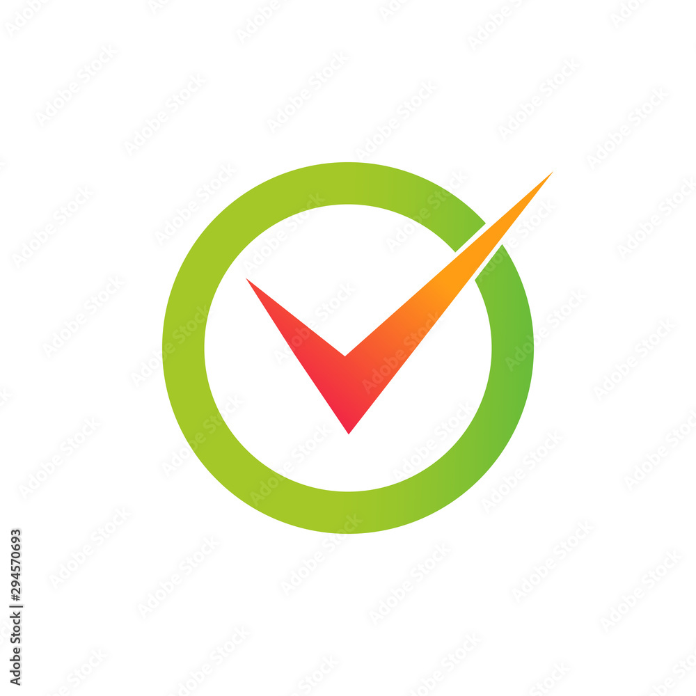 Check mark icon in flat style. OK, accept vector illustration on white isolated background. Tick business concept Check mark icon in flat style. OK, accept vector illustration on white isolated background. Tick business concept