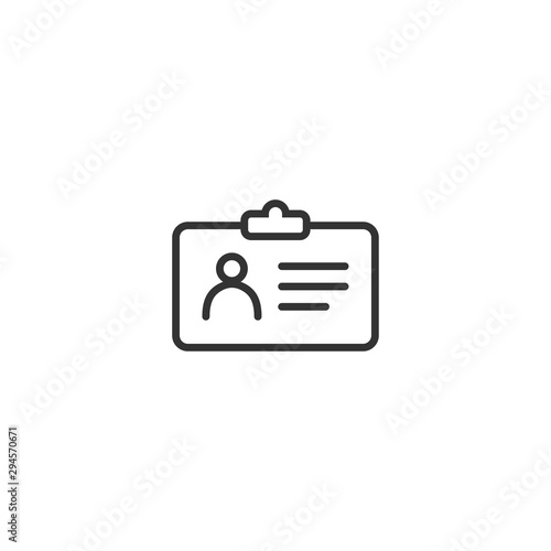 ID card line icon in simple design on a white background