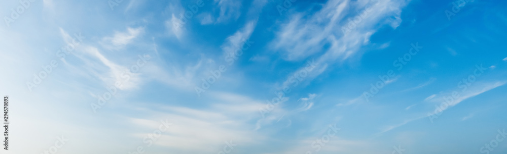 Fototapeta premium panorama blue sky with white clouds background
