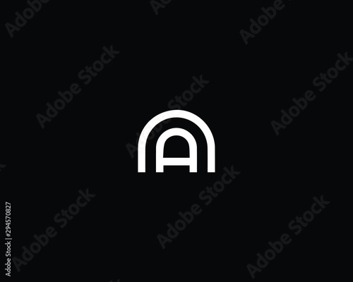 Creative Professional Trendy Letter NA AN Logo Design in Black and White Color , Initial Based Alphabet Icon Logo