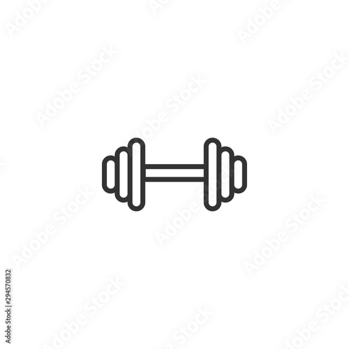 Dumbbell line icon in simple design on a white background