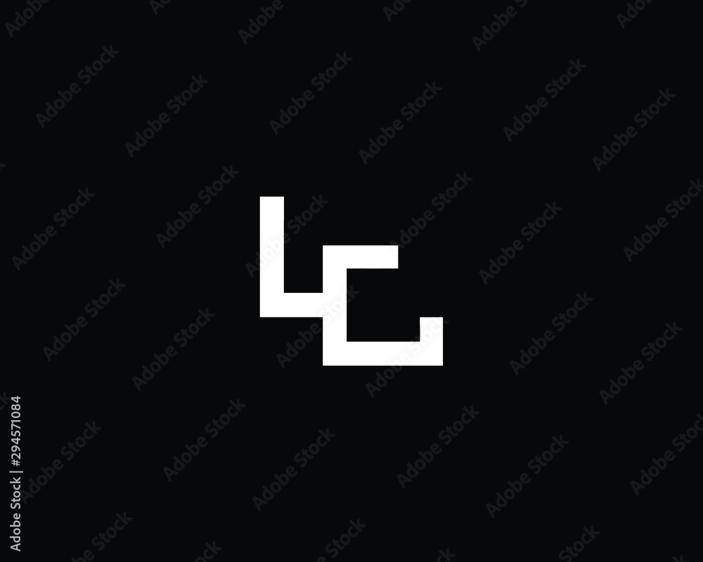 Obraz premium Creative Professional Trendy Letter LC Logo Design in Black and White Color , Initial Based Alphabet Icon Logo