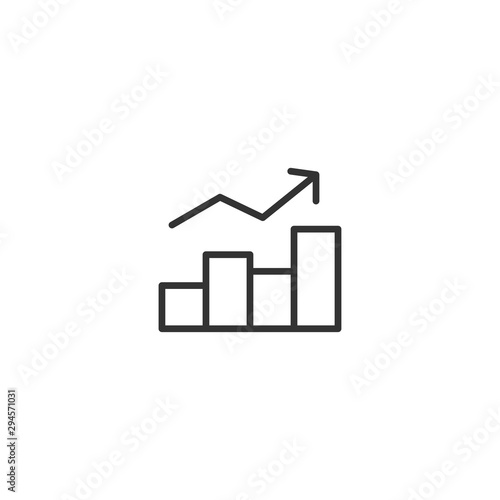 Growth graph line icon in simple design on a white background