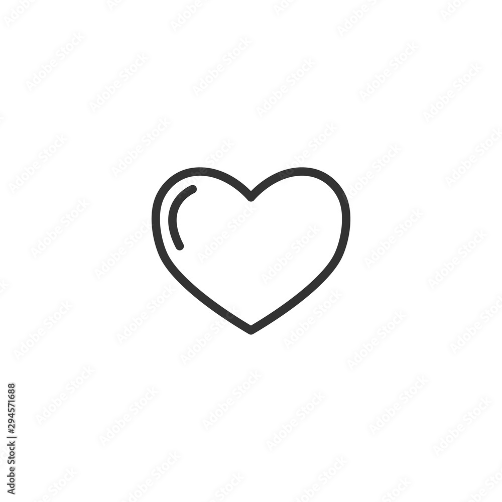 Heart line icon in simple design on a white background