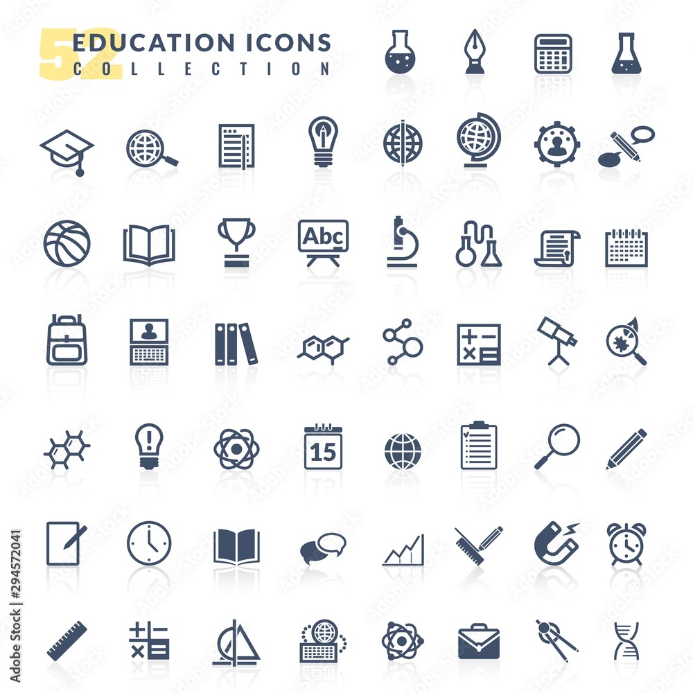 Education flat icons set Education flat icons set