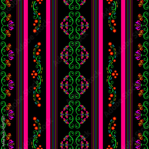 Fotomurale Floral vector seamless patter in mexican style