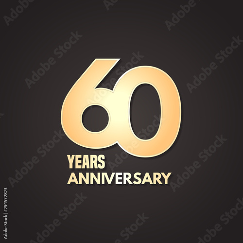 60 years anniversary vector icon, logo. Graphic design element
