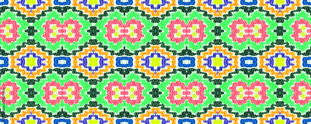 Ikat Seamless Pattern.