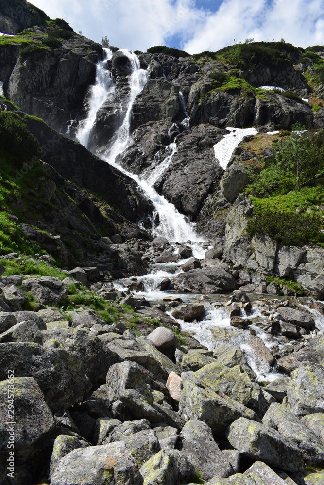 waterfall siklawa in Tatra mountains waterfall siklawa in Tatra mountains