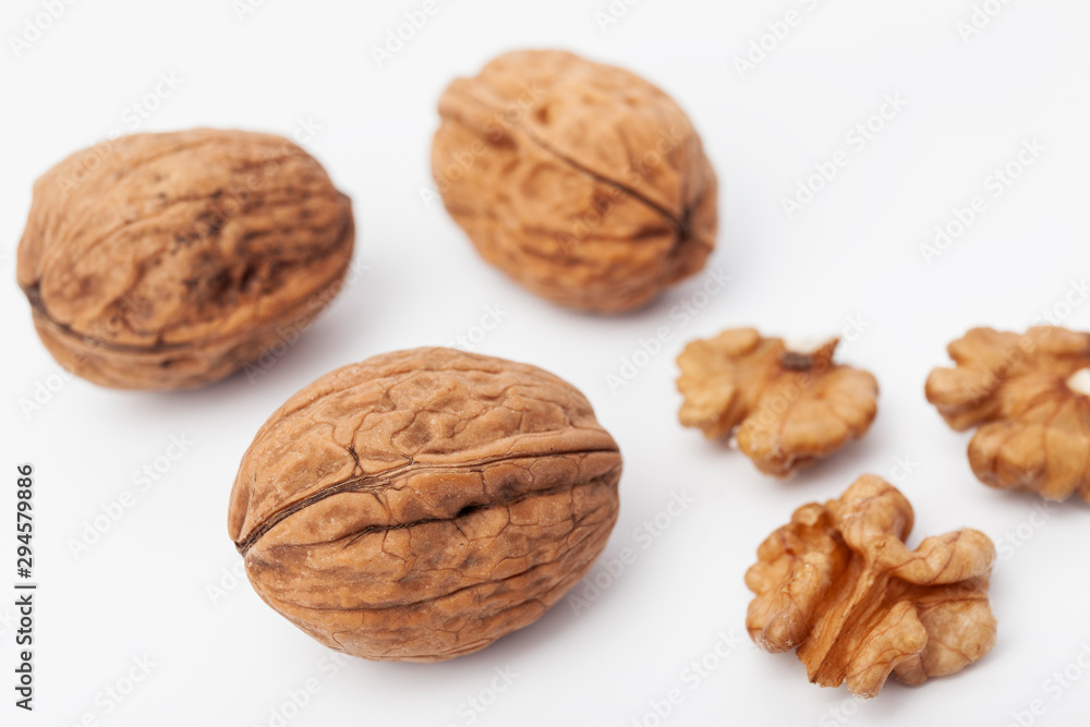 walnuts isolated on white background walnuts isolated on white background