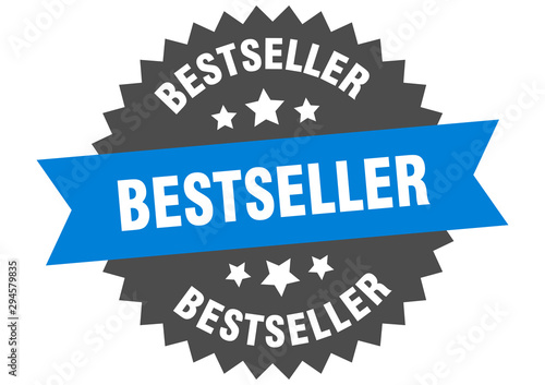 bestseller sign. bestseller blue-black circular band label