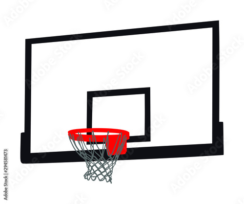 Basketball hoop vector silhouette illustration. Sport construction.